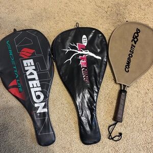 Racquetball racket and 3 cases